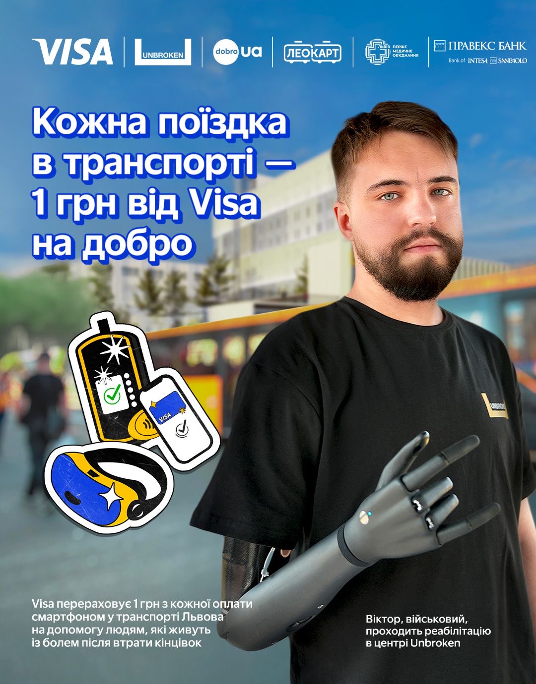 Payment in Lviv transport contactless with Visa from PRAVEX BANK = 1 UAH from each trip to UNBROKEN